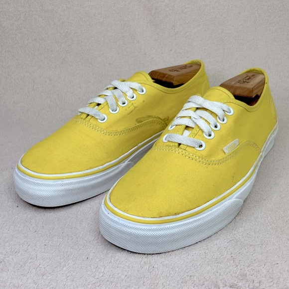 Vans Authentic Classic Low Top Sneakers-Yellow Canvas-Women’s 10/Mens 8.5-Casual - Picture 1 of 9